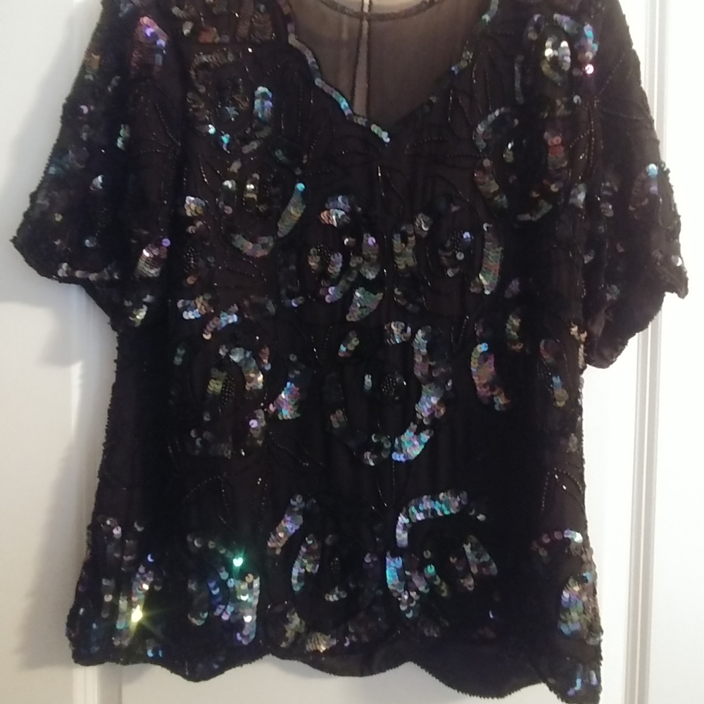 Leslie Fay Sequin Blouse